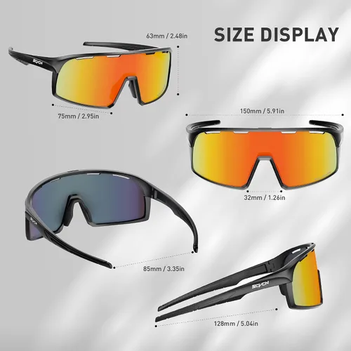 Vista 4 de SCVCN Photochromic Cycling Glasses Sport Sunglasses Clear MTB BMX Men Women Running Driving S145