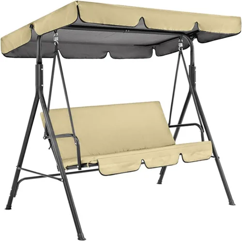 Vista 15 de KYOFIS Toldo de columpio para porche, cubierta de repuesto para toldo de columpio, impermeable, resistente al viento, anti-UV, resistente, tela