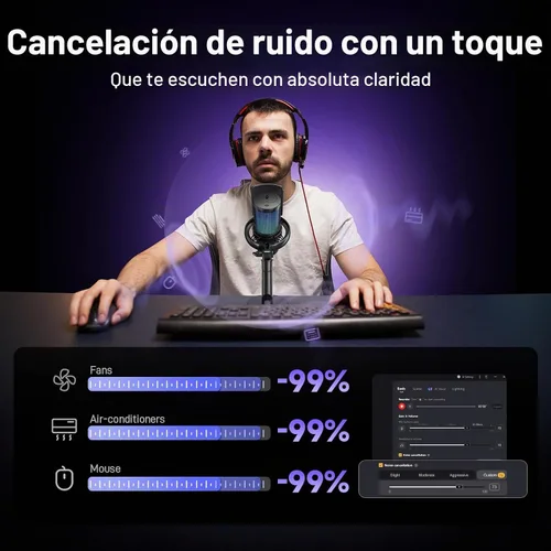 Vista 5 de MAONO Micrófono inalámbrico para juegos DM40 Pro USB para PC, cambiador