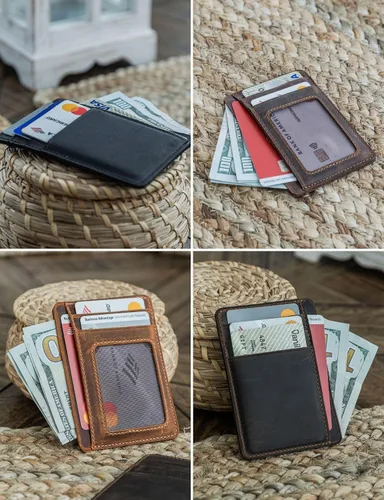 Vista 43 de Handcrafted Genuine Leather Wallets, Minimalist Cardholders, and Passport Covers, Handmade Gift