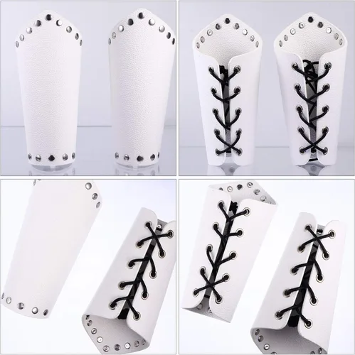 Vista 3 de BESPORTBLE Guantelete de cuero gótico pulsera medieval de cuero brazaletes de armadura estilo punk, regalos para hombres y mujeres, Navidad