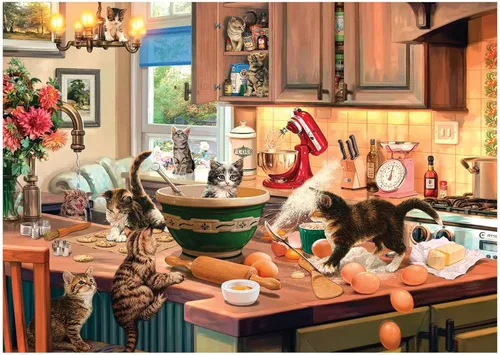 Vista 2 de Anatolian Puzzle - Alcaparras de cocina para gatitos, rompecabezas de 700 piezas, #2700