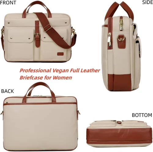 Vista 3 de Baosha Cuero vegano 17 pulgadas ordenador portátil bolsa mensajero maletín para mujeres elegante BC-07