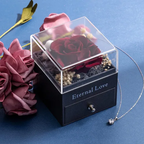 Vista 6 de PURELOVE Necklace for Women Gifts for Women Anniversary Birthday Christmas Mothers Day Valentine's Day Jewelry With Forever Flowers Necklace for