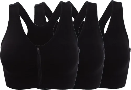 Vista 47 de Brasier deportivo o para yoga con cierre frontal de ganchos y cremallera para mujer