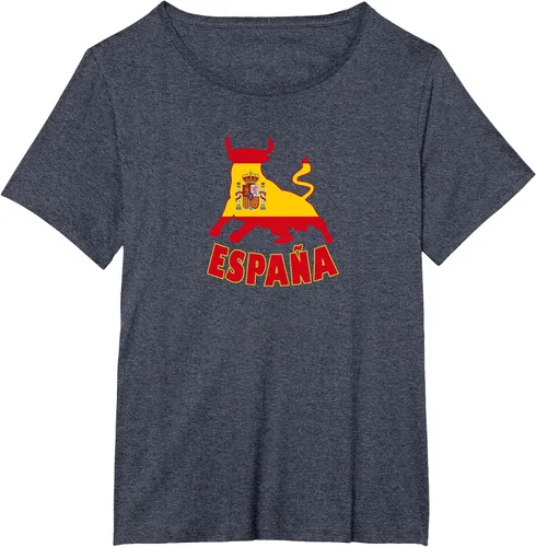 Vista 70 de Spain Espana with Bull and National Flag/Present T-Shirt Asphalt Grey