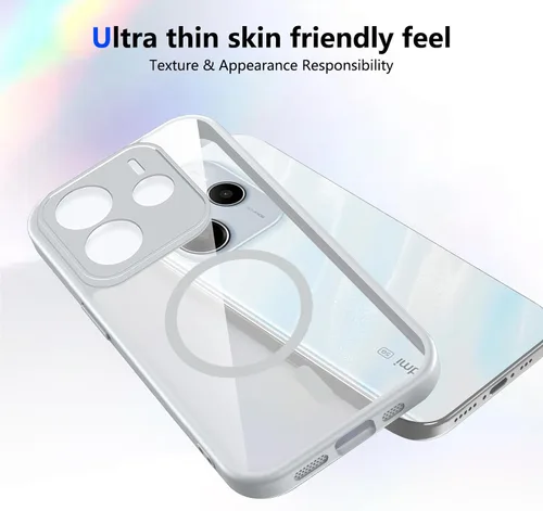 Vista 213 de Funda magnética transparente compatible con Xiaomi 17T, color negro 2 en 1 PC + TPU cubierta de teléfono a prueba de golpes, carcasa protectora
