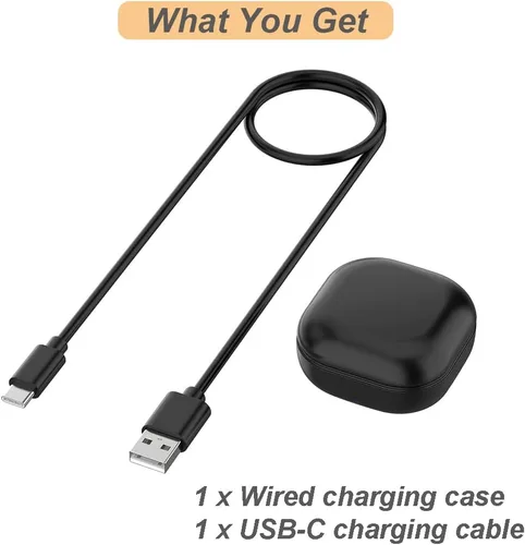 Vista 7 de Funda de carga para Samsung Galaxy Buds Pro (SM-R190), caja de estación de carga de repuesto con cable USB tipo C para auriculares Galaxy Buds Pro