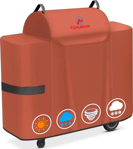 Vista 16 de Comnova - Cubierta para parrilla Traeger Tailgater Serie 20 – Cubierta para ahumador de pellets de madera 600D Traeger impermeable y resistente