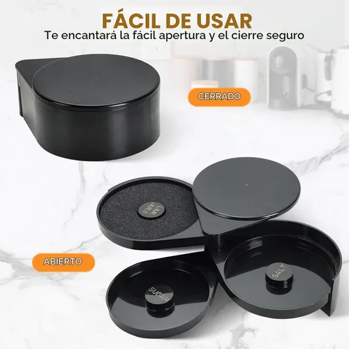 Vista 5 de MAOPINER Herramienta de barman de vidrio de 3 niveles con esponja, 3 bandejas de vidrio de plástico negro con borde de azúcar, jugo de lima, sal