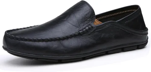 Vista 7 de Go Tour Mocasines casuales de cuero genuino de primera calidad para hombre, transpirables, zapatos de conducción, pantuflas de moda