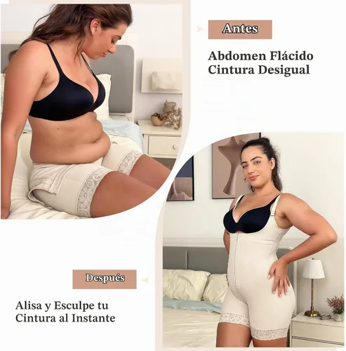 Vista 6 de YIANNA Fajas Colombianas Shapewear para Mujer Control de Abdomen Posparto Moldeador Corporal Levantador de Glúteos Bodysuit Beige