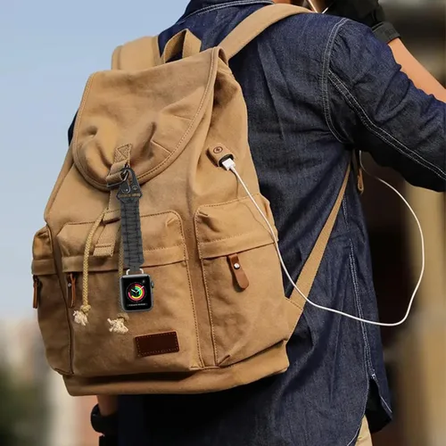 Vista 6 de Llavero de cuerda de paracaídas compatible con correa trenzada militar Apple Watch Fob