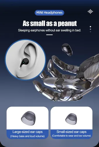 Vista 3 de Xmenha Mini auriculares invisibles pequeños Bluetooth inalámbricos más pequeños micro auriculares discretos para oídos pequeños canales auditivos