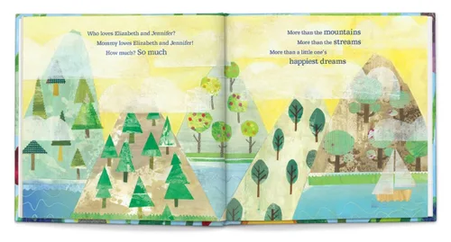 Vista 2 de Who Loves Me? (Twins) - Historia infantil personalizada - I See Me! (tapa dura azul)