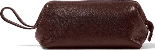 Vista 8 de Leatherology Neceser enmarcado – Kit de cuero Dopp con apertura de boca ancha, forro resistente al agua y compartimentos con cremallera, Coñac