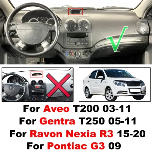 Vista 4 de LEFEDA Para Chevrolet Aveo Kalos Lova Gentra Pontiac G3 2002-2011, cubierta de salpicadero de automóvil, accesorios para alfombra de salpicadero
