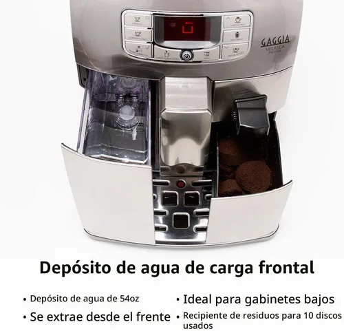 Vista 2 de Gaggia Velasca Prestige - Máquina de café expreso, acero inoxidable, 54 onzas
