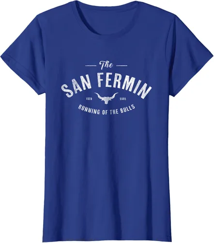 Vista 10 de The Running of the Bulls" - Pamplona Gift - Camiseta San Fermin, Rojo, S Asfalto