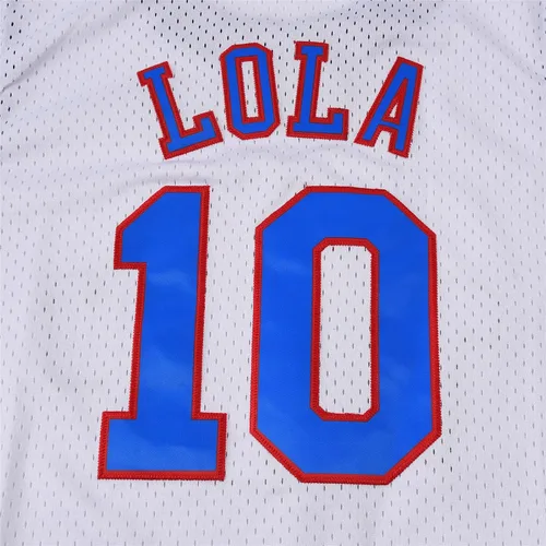Vista 3 de Camisetas de baloncesto para hombre #10 Lola #1 Bugs Space Movie Sports Shirts 90s Hiphop Party Clothing White