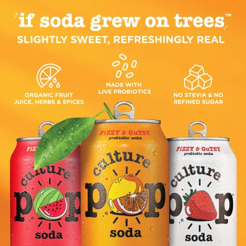 Vista 8 de Culture Pop Soda, cereza negra espumosa de Noah Kahan, soda probiótica baja en azúcar, alternativa al jugo espumoso, sin OMG, kosher, sin gluten