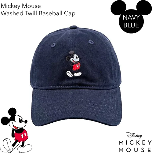 Vista 2 de Concept One Disney Mickey Mouse - Gorro de béisbol ajustable de algodón de sarga lavada Azul