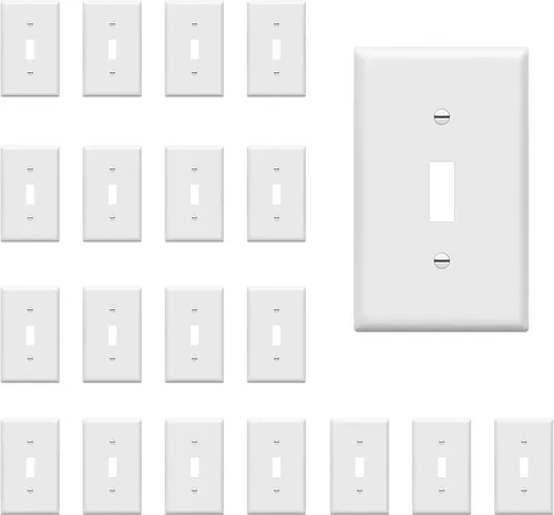 Vista 13 de ENERLITES - Placa de pared con interruptor de palanca sin tornillos, cubierta de interruptor de luz segura para niños, tamaño estándar de 1 gancho