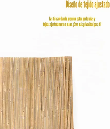 Vista 3 de Mininfa Tiras de bambú natural para valla de privacidad, valla de bambú ecológica, panel de protección contra el viento y la vista para balcón