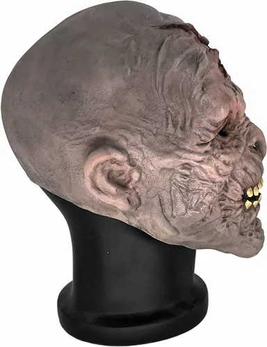 Vista 8 de Máscara de cabeza de monstruo zombi de látex X para Halloween, maquillaje y accesorios de disfraces LARP