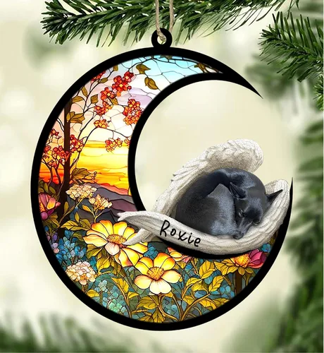 Vista 127 de Atrapasoles conmemorativo personalizado para perros, adorno navideño de Airedale Terrier, recuerdo por pérdida de mascota, regalos conmemorativos