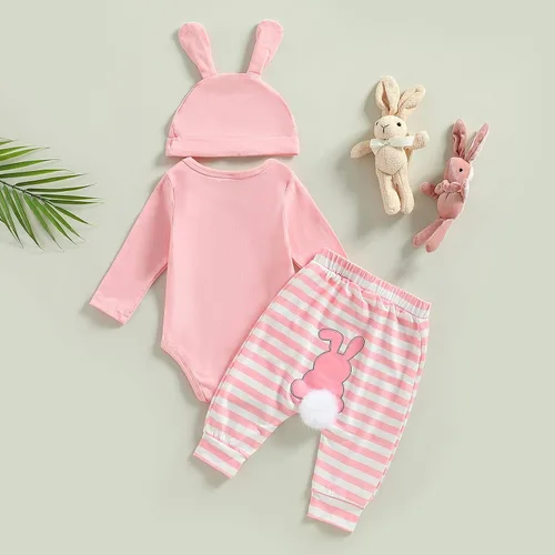 Vista 6 de Conjunto de 3 piezas de ropa de Pascua para bebés y niñas de primera Pascua