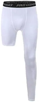 Vista 2 de Medias de compresión de una pierna pantalones largos de baloncesto deportes capa base ropa interior activa apretado