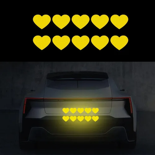 Vista 12 de 10 calcomanías de vinilo de corazón para automóviles, cubierta reflectante de alta intensidad para arañazos, calcomanías para parachoques de Azul