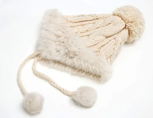Vista 4 de Zecmos Gorro de invierno con diseño de calavera para mujer, tejido de piel sintética, cálido, suave, con orejeras de forro polar
