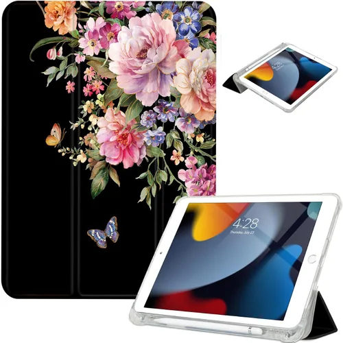 Vista 11 de Vimorco Funda para iPad de 5ª/6ª generación de 9.7 pulgadas 2017/2018, para iPad Air 1/2 2013/2014, soporte para lápiz, 2 soportes de visión