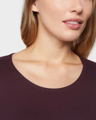 Vista 3 de 32 Degrees - Camiseta ligera para mujer, manga larga, ajuste de forma, elástico en 4 direcciones, térmica