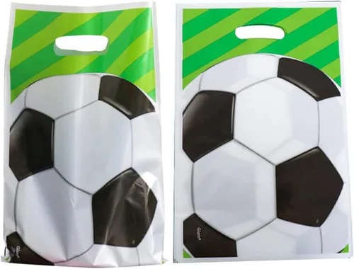 Vista 2 de 30 bolsas de regalo de fútbol para fiestas de cumpleaños de niños, bolsas de dulces para regalos de fiesta temática de fútbol