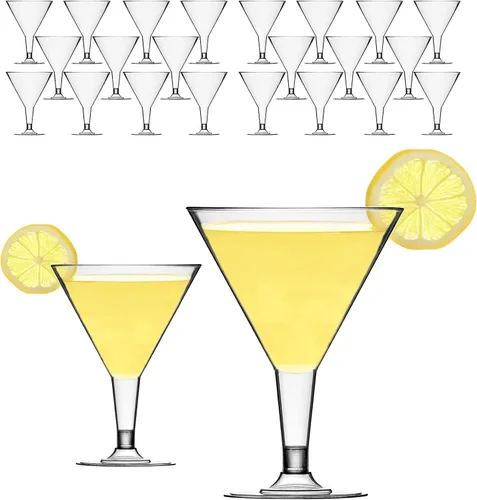 Vista 8 de DecorRack 24 vasos de Martini de plástico, 7 onzas, vasos en forma de V sin BPA copa de martini
