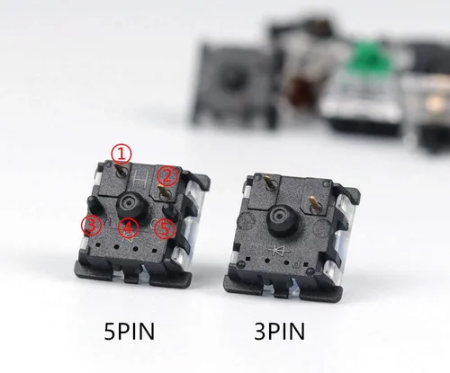 Vista 3 de YMDK Gateron MX Switch - Carcasa transparente de 3 pines y 5 pines para teclado mecánico, compatible con Cherry MX