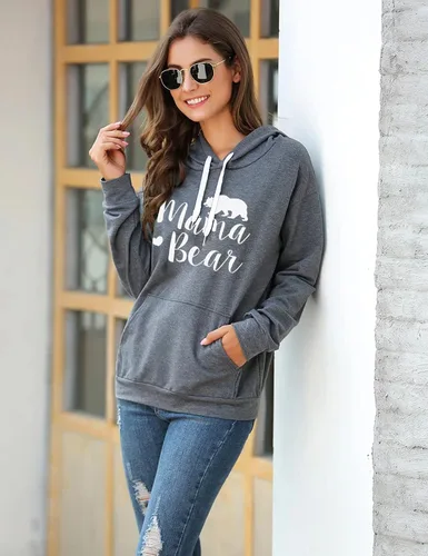 Vista 3 de Muicy Sudaderas con capucha para mujer, camiseta de manga larga casual con bolsillos