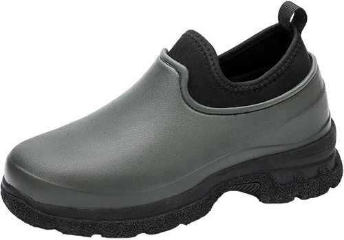 Vista 12 de YUKTOPA Zuecos de trabajo impermeables antideslizantes para hombre y mujer, resistentes al aceite, zapatos de chef de seguridad, zapatos de trabajo