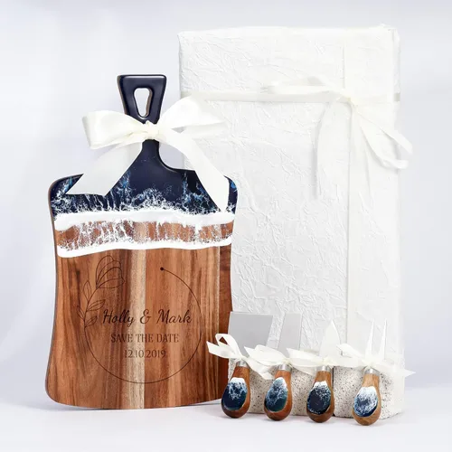 Vista 7 de Regalos de boda personalizados para parejas 2026, tablero de charcutería grabado personalizado para boda, aniversario, cumpleaños, inauguración