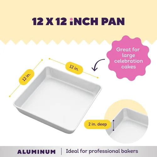 Vista 10 de Wilton Molde cuadrado de aluminio para tartas, fabricado sin PFAS, 12 x 12