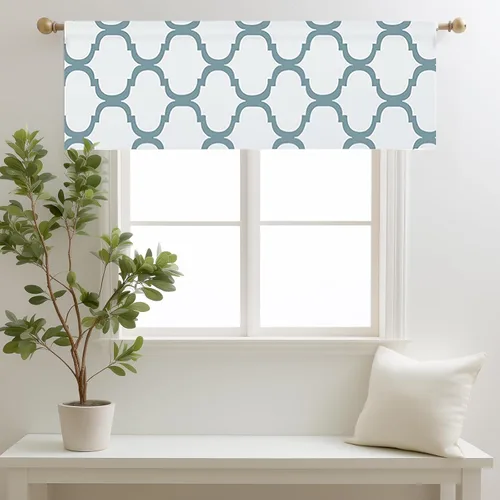 Vista 32 de Melodieux - Cortinas de bolsillo de moda marroquí para cocina, cafetería o baño, pequeñas ventanas