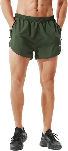 Vista 2 de TENJOY Pantalones cortos de correr para hombre, pantalones cortos de entrenamiento atlético para hombre, pantalones cortos deportivos de 3 pulgadas