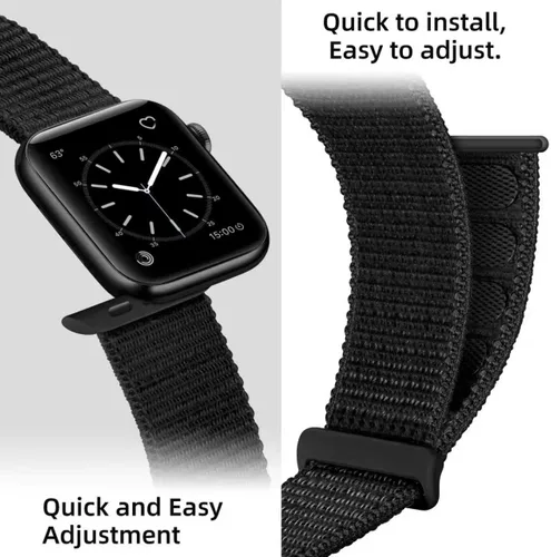 Vista 2 de OXWALLEN Sport Loop - Correa de nailon compatible con Apple Watch Series 11/10/9/8/7/6/5/4 SE 3/2/1 42mm 41mm 40mm 38mm, correa de tela trenzada