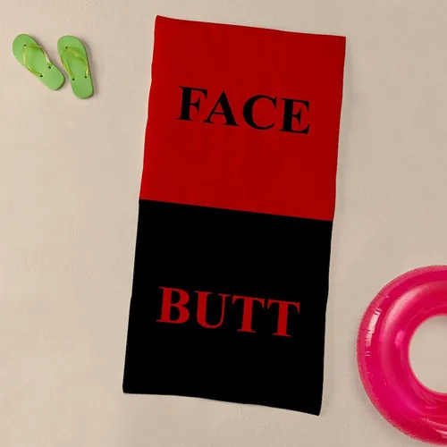 Vista 3 de CafePress – Butt Face – Toalla de playa de gran tamaño, 30"x60" toalla suave con diseño único