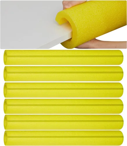 Vista 8 de Hanaive Negro 6 piezas Tubo de espuma de poliuretano para aislamiento de tuberías, fideos de piscina jumbo pre-ranurados, tubo grande de espuma