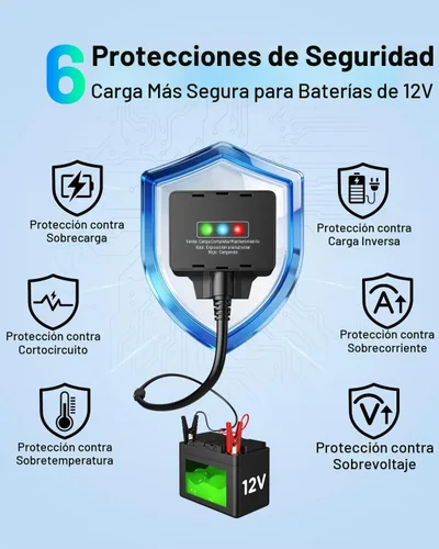 Vista 2 de Mantenedor de batería solar de 7.5 W y cargador de goteo, panel impermeable de 12 V con controlador inteligente IP68, protección contra sobrecarga