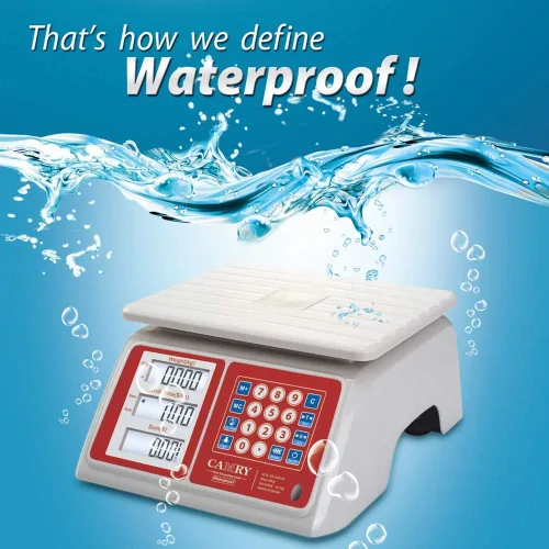 Vista 2 de Báscula de computación electrónica de precio 66 lb/30 kg impermeable, digital comercial para alimentos y carnes, báscula de pesaje recargable